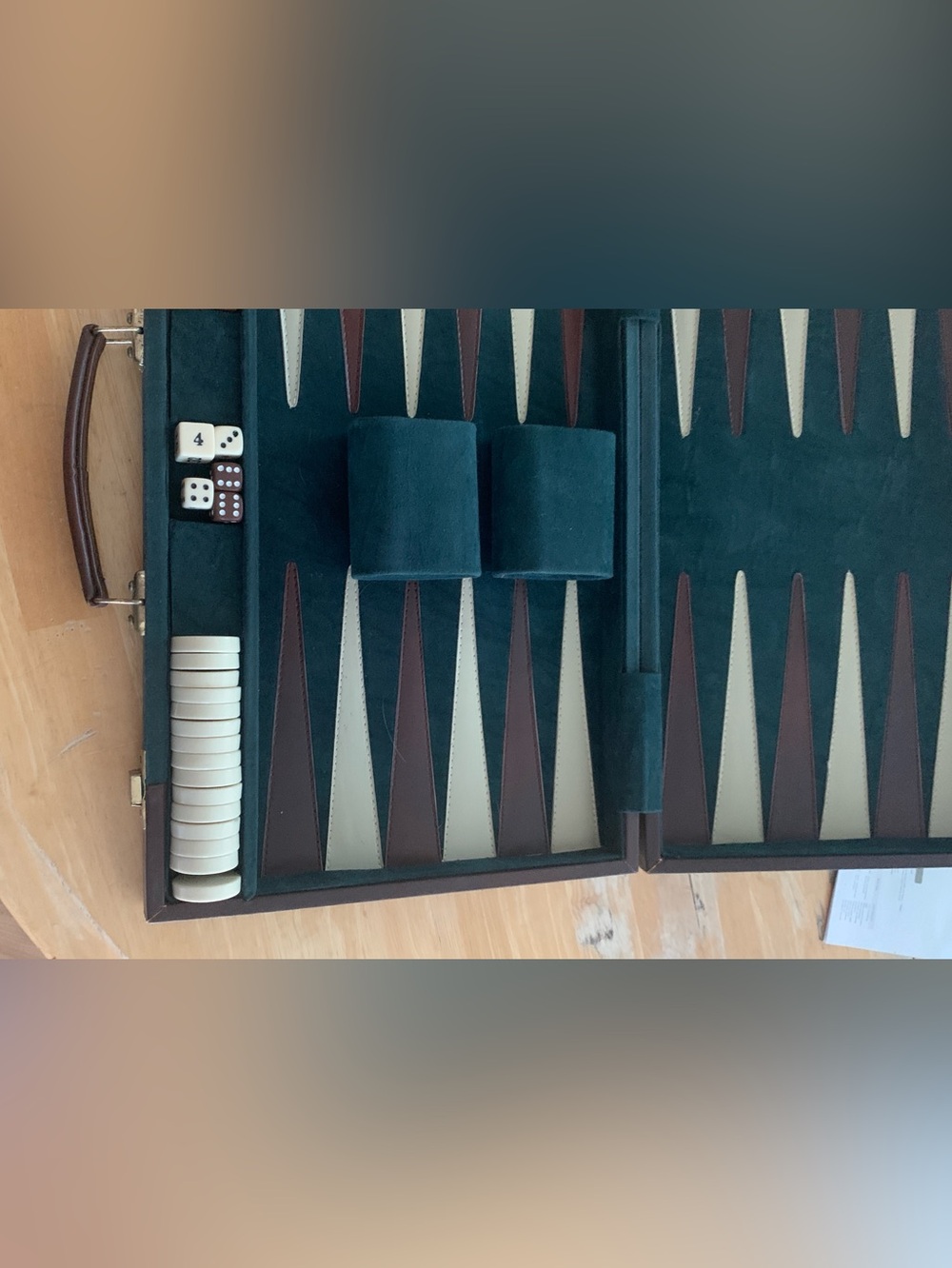 Vintage Backgammon Game Set with Dice